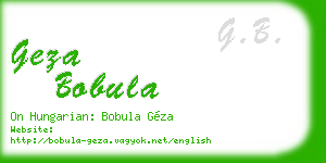 geza bobula business card