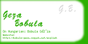 geza bobula business card